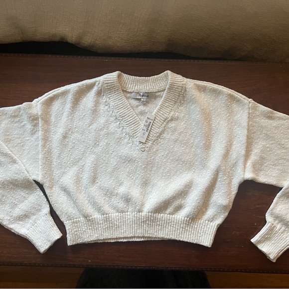 Madewell Supercrop Pullover Sweater- Ivory - Picture 2 of 3